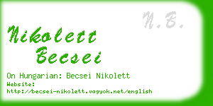 nikolett becsei business card